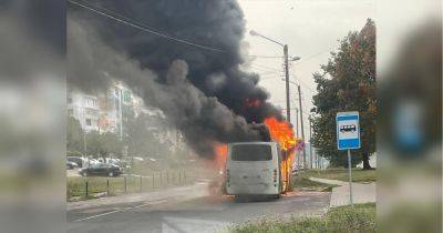 Во Львове вспыхнул автобус с пассажирами - fakty.ua - Украина - Львов - Одесса
