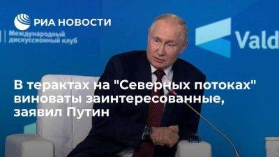 Владимир Путин - Джо Байден - Путин: в подрыве "Северных потоков" виноват американский поставщика газа в ЕС - smartmoney.one - Россия - США - Германия - Швеция - Дания