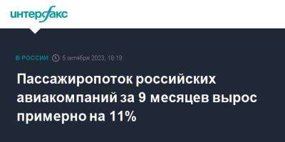 Игорь Чалик - Пассажиропоток российских авиакомпаний за 9 месяцев вырос примерно на 11% - smartmoney.one - Москва - Минтранс