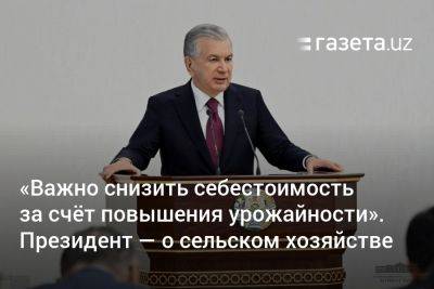 «Важно снизить себестоимость за счёт резкого повышения урожайности». Президент — о развитии сельского хозяйства - gazeta.uz - Узбекистан