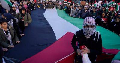 Риши Сунак - В Лондоне сотни тысяч демонстрантов вышли на пропалестинский марш: задержаны более 100 человек (ВИДЕО) - dsnews.ua - Украина - Англия - Израиль - Лондон - Палестина - London