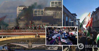 Риши Сунак - Митинг за Палестину в Лондоне 12 ноября - более 300 тысяч человек вышли на улицы, задержаны - фото и видео - obozrevatel.com - Англия - Израиль - Лондон - Палестина