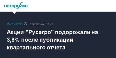 Акции "Русагро" подорожали на 3,8% после публикации квартального отчета - smartmoney.one - Москва - Россия