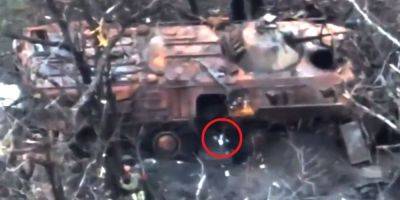 Оккупанты надеялись перехитрить бойцов ВСУ, спрятавшись в сгоревшем БТР — видео - nv.ua - Россия - Украина