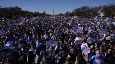 Ицхак Герцог - Более 200.000 человек на митинге в Вашингтоне в поддержку Израиля: освободить заложников - vesty.co.il - США - Вашингтон - Израиль - Нью-Йорк - шт.Нью-Джерси - Иерусалим