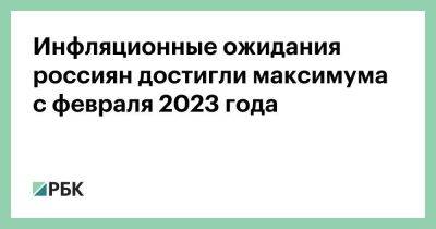 Инфляционные ожидания россиян достигли максимума с февраля 2023 года - smartmoney.one - Россия