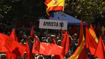 Педро Санчес - В Мадриде прошел митинг против амнистии каталонских сепаратистов - ru.euronews.com - Испания - Мадрид - Сантьяго