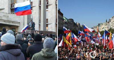 Антиправительственная демонстрация в Чехии – в Праге на митинге заметили российские флаги и члена ЧВК Вагнер - obozrevatel.com - Москва - Россия - Украина - Чехия - Прага