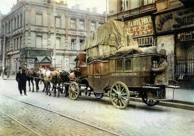 Дилижансы в Киеве - фото общественного транспорта в начале 20 столетия - apostrophe.ua - Украина - Киев - Житомир