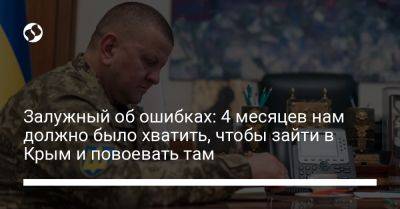 Валерий Залужный - Залужный об ошибках: 4 месяцев нам должно было хватить, чтобы зайти в Крым и повоевать там - liga.net - Украина - Крым