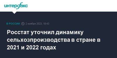Росстат уточнил динамику сельхозпроизводства в стране в 2021 и 2022 годах - smartmoney.one - Москва - Россия
