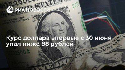 Курс доллара утром на Московской бирже впервые с 30 июня упал ниже 88 рублей - smartmoney.one