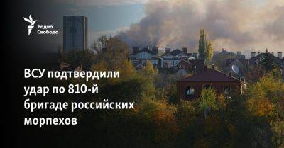 ВСУ подтвердили удар по 810-й бригаде российских морпехов - svoboda.org - Россия - Украина - Закарпатская обл. - Донецкая обл.