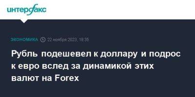 Рубль подешевел к доллару и подрос к евро вслед за динамикой этих валют на Forex - smartmoney.one - Москва - США