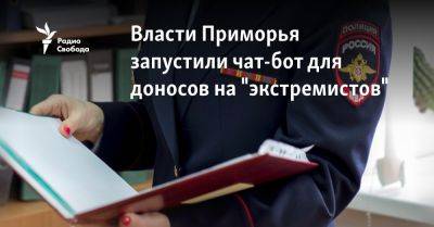 Владимир Путин - Власти Приморья запустили чат-бот для доносов на "экстремистов" - svoboda.org - Россия - Украина - Белгородская обл. - Приморье край