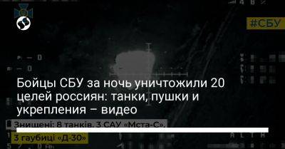 Бойцы СБУ за ночь уничтожили 20 целей россиян: танки, пушки и укрепления – видео - liga.net - Украина
