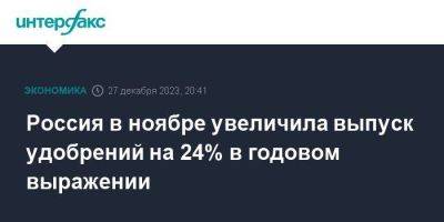 Россия в ноябре увеличила выпуск удобрений на 24% в годовом выражении - smartmoney.one - Москва - Россия
