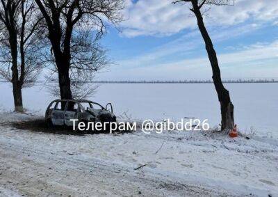 На Ставрополье автомобиль врезался в дерево и загорелся - usedcars.ru - Астрахань - Ставрополье