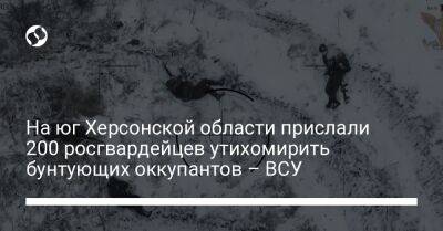 Наталья Гуменюк - На юг Херсонской области прислали 200 росгвардейцев утихомирить бунтующих оккупантов – ВСУ - liga.net - Украина - Херсонская обл.