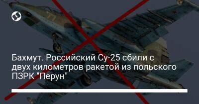 Бахмут. Российский Су-25 сбили с двух километров ракетой из польского ПЗРК "Перун" - liga.net - Украина