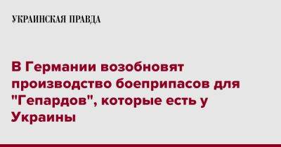 Борис Писториус - В Германии возобновят производство боеприпасов для установок Gepard - pravda.com.ua - Киев - Германия - Reuters
