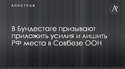 В Бундестаге призвали лишить Россию вето в Совбезе ООН - apostrophe.ua - Россия - Украина