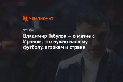 Владимир Габулов - Владимир Габулов — о матче с Ираном: это нужно нашему футболу, игрокам и стране - championat.com - Россия - США - Англия - Иран - Катар