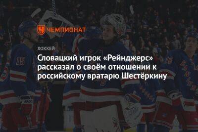 Игорь Шестеркин - Словацкий игрок «Рейнджерс» рассказал о своём отношении к российскому вратарю Шестёркину - championat.com - Россия - Нью-Йорк - Словакия