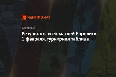 Уилл Клайберн - Результаты всех матчей Евролиги 1 февраля, турнирная таблица - championat.com - Турция - Германия - Берлин - Литва - Испания - Монако - Мадрид - Стамбул - Каунас