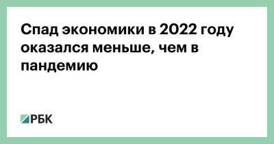 Спад экономики в 2022 году оказался меньше, чем в пандемию - smartmoney.one