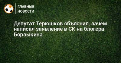 Депутат Терюшков объяснил, зачем написал заявление в СК на блогера Борзыкина - bombardir.ru