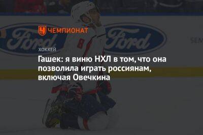 Александр Овечкин - Доминик Гашек - Гашек: я виню НХЛ в том, что она позволила играть россиянам, включая Овечкина - championat.com - Россия - Вашингтон