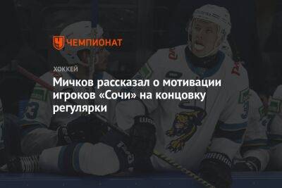 Матвей Мичков - Мичков рассказал о мотивации игроков «Сочи» на концовку регулярки - championat.com - Сочи
