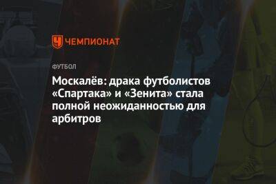 Владимир Москалев - Москалёв: драка футболистов «Спартака» и «Зенита» стала полной неожиданностью для арбитров - championat.com - Россия