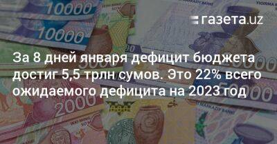 Шавкат Мирзиеев - За 8 дней января дефицит госбюджета Узбекистана достиг 5,5 трлн сумов. Это пятая часть ожидаемого дефицита на год - gazeta.uz - Узбекистан