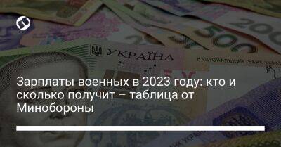 Зарплаты военных в 2023 году: кто и сколько получит – таблица от Минобороны - liga.net - Украина