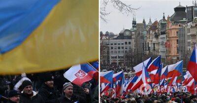 Вит Ракушан - В Чехии протестующие пытались снять флаг Украины с музея – что известно - obozrevatel.com - Москва - Россия - Украина - Чехия - Прага