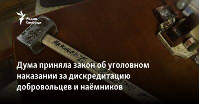 Вячеслав Володин - Дума приняла закон об уголовном наказании за дискредитацию добровольцев и наёмников - svoboda.org - Россия - Украина