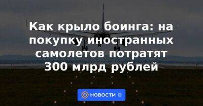 Виталий Савельев - Как крыло боинга: на покупку иностранных самолетов потратят 300 млрд рублей - smartmoney.one - Россия