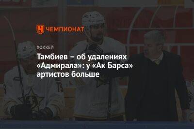 Леонид Тамбиев - Тамбиев – об удалениях «Адмирала»: у «Ак Барса» артистов больше - championat.com