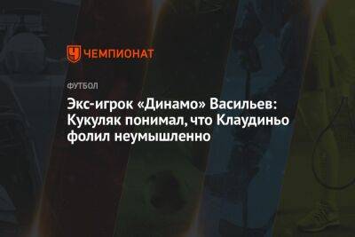 Валерий Васильев - Экс-игрок «Динамо» Васильев: Кукуляк понимал, что Клаудиньо фолил неумышленно - championat.com - Россия