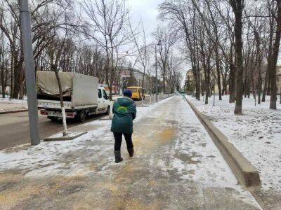 Харьковские коммунальщики показали, как борются с гололедом во дворах (фото) - objectiv.tv - Харьков