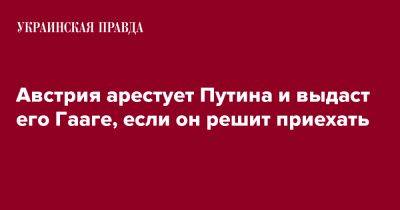 Владимир Путин - Австрия арестует Путина и выдаст его Гааге, если он решит приехать - pravda.com.ua - Австрия - Россия - Гаага