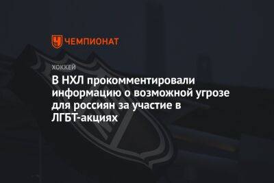Вильям Дэйли - В НХЛ прокомментировали информацию о возможной угрозе для россиян за участие в ЛГБТ-акциях - championat.com - Россия - Нью-Йорк - шт. Миннесота