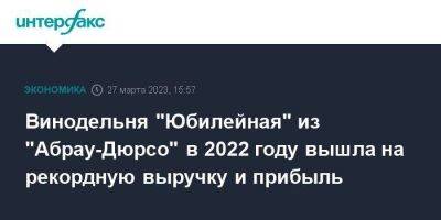 Винодельня "Юбилейная" из "Абрау-Дюрсо" в 2022 году вышла на рекордную выручку и прибыль - smartmoney.one - Москва - Краснодарский край