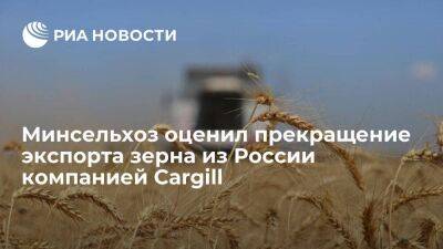 Владимир Путин - Оксана Лут - Минсельхоз: прекращение Cargill экспорта зерна из России не отразится на объемах поставок - smartmoney.one - Москва - Россия - США