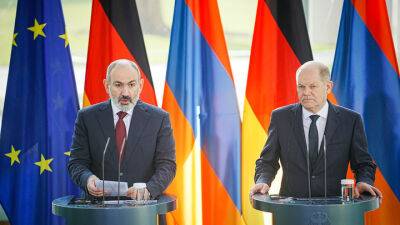 Никол Пашинян - Олафом Шольцем - Пашинян заявил, что Армения не помогает РФ в обходе санкций - obzor.lt - Россия - Украина - Армения - Германия - Берлин - Ес