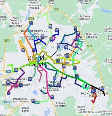 Мэрия Харькова опубликовала карту автобусных маршрутов на время блэкаута - objectiv.tv - Харьков - район Харькова