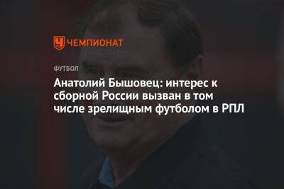 Валерий Карпин - Анатолий Бышовец - Анатолий Бышовец: интерес к сборной России вызван в том числе зрелищным футболом в РПЛ - championat.com - Россия - Санкт-Петербург - Сочи - Ирак - Иран - Тегеран