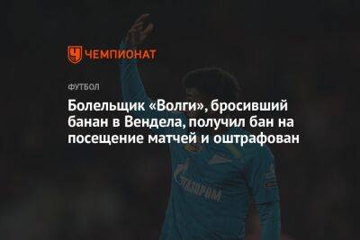 Болельщик «Волги», бросивший банан в Вендела, получил бан на посещение матчей и оштрафован - championat.com - Россия - Ульяновская